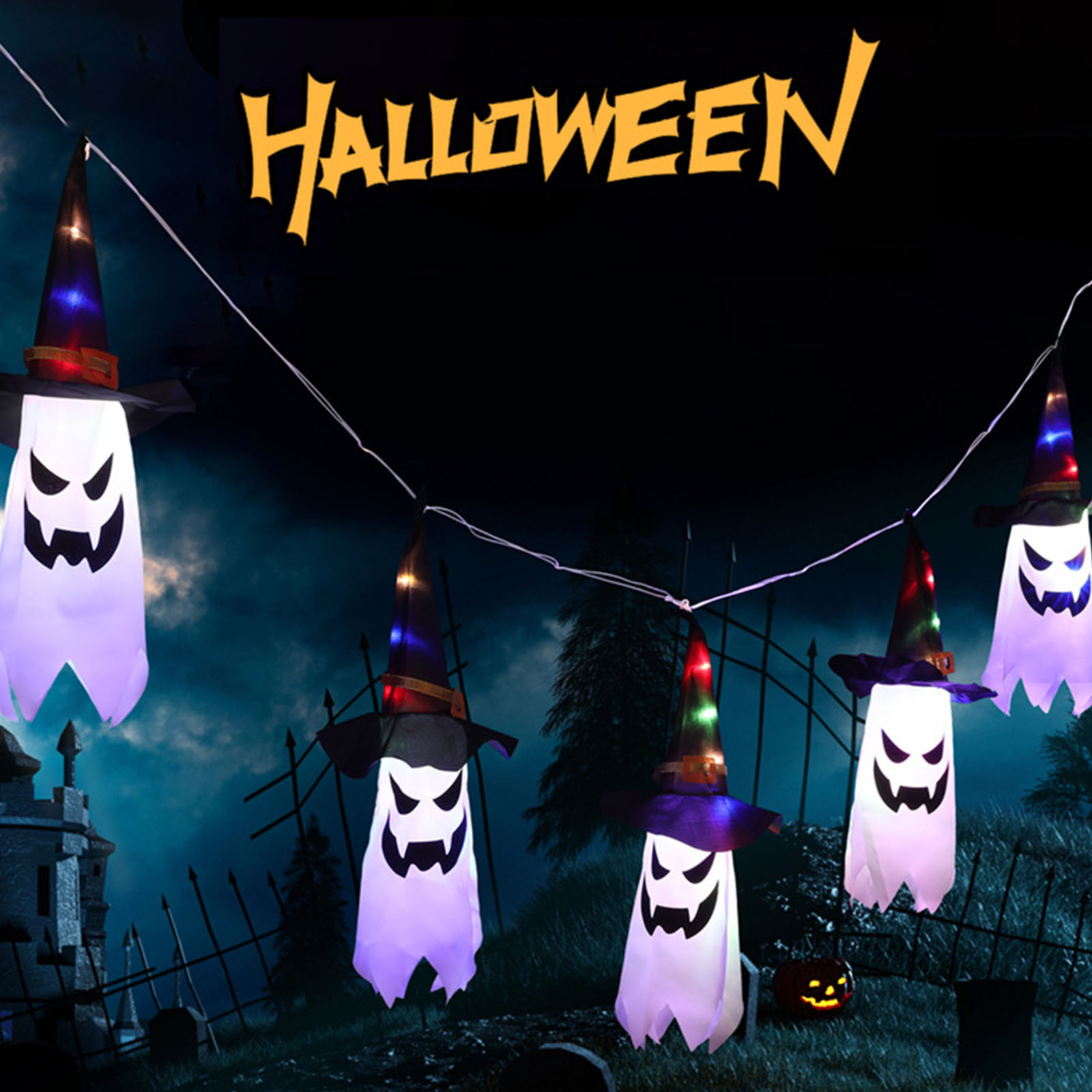 Halloween Led String Lights Orange - Luzes decorativas de Halloween, adoráveis e