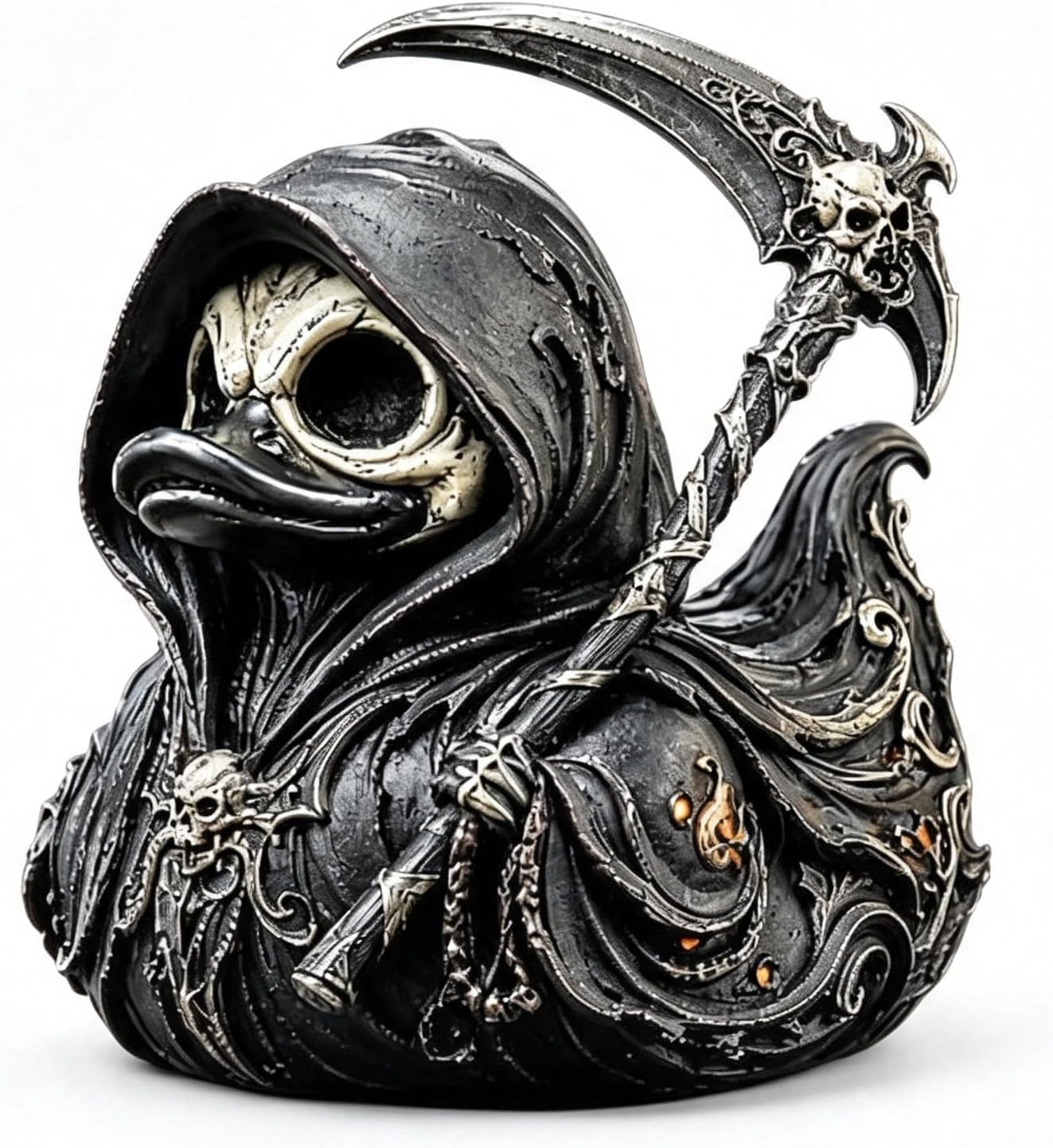 Halloween Skeleton Decoration - Pato Colecionável Gótico Ceifador, Estatueta de