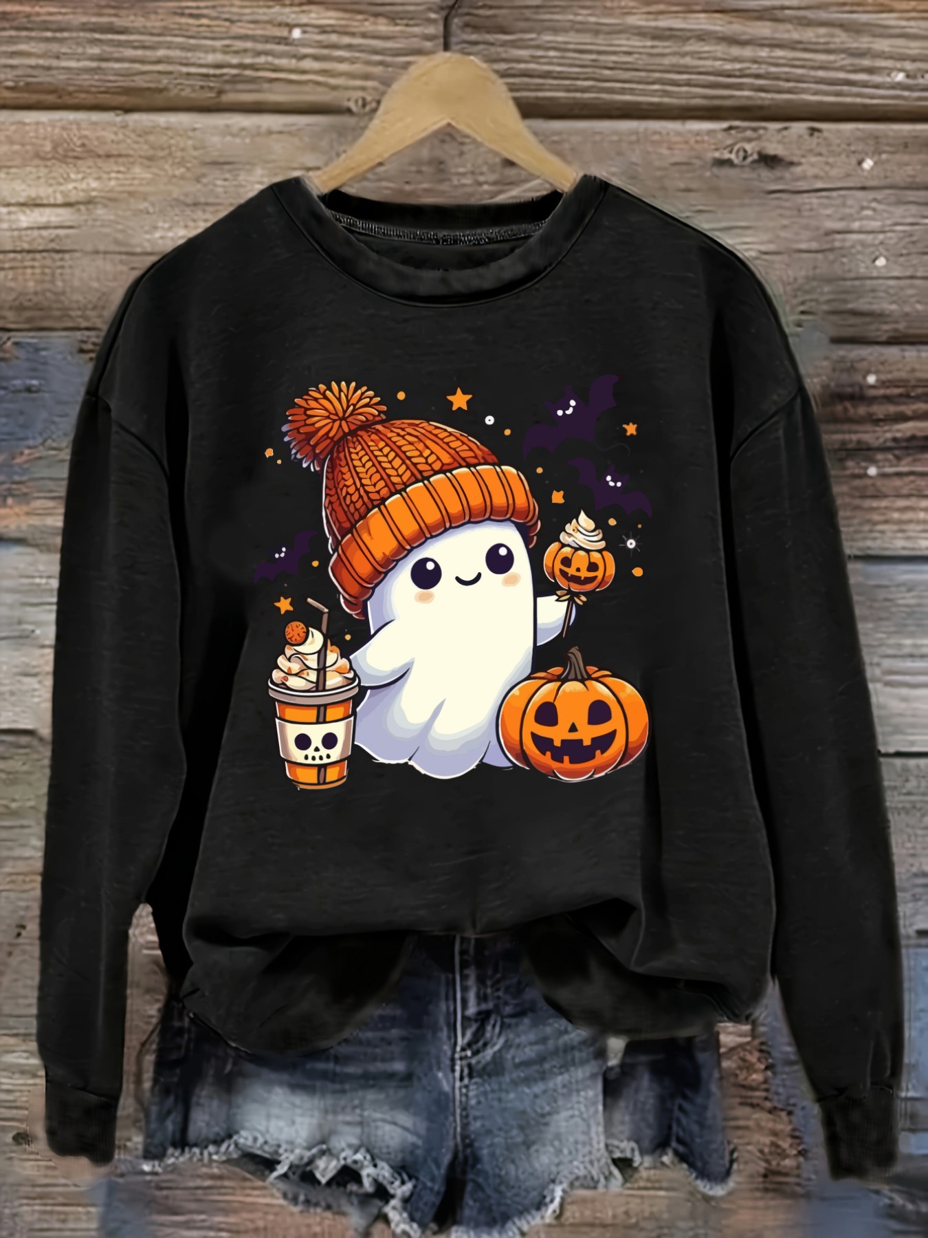 Halloween Costume Adult - Camiseta Feminina Casual de Manga Longa