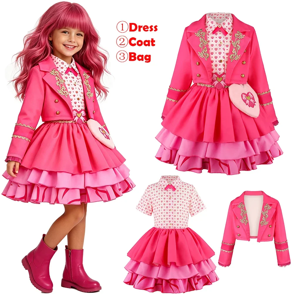 Halloween Costume Kids - Fantasia de Princesa Rosa para Meninas