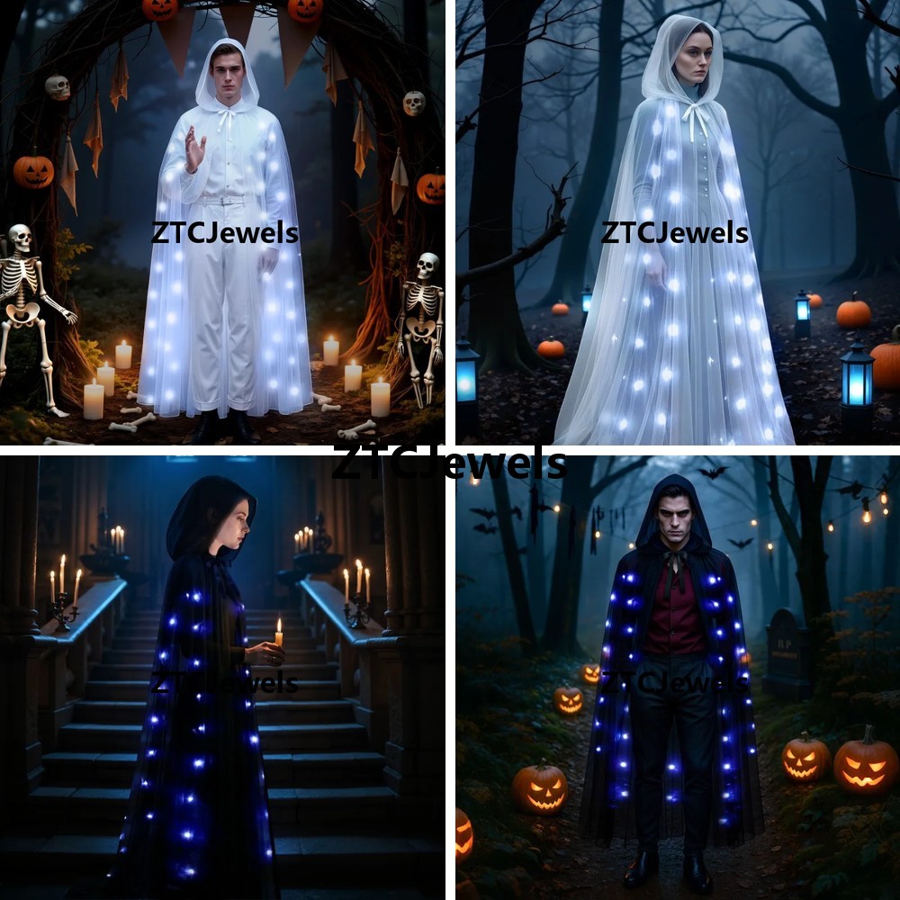Halloween Party Supplies - Capa de LED Iluminada para Halloween,