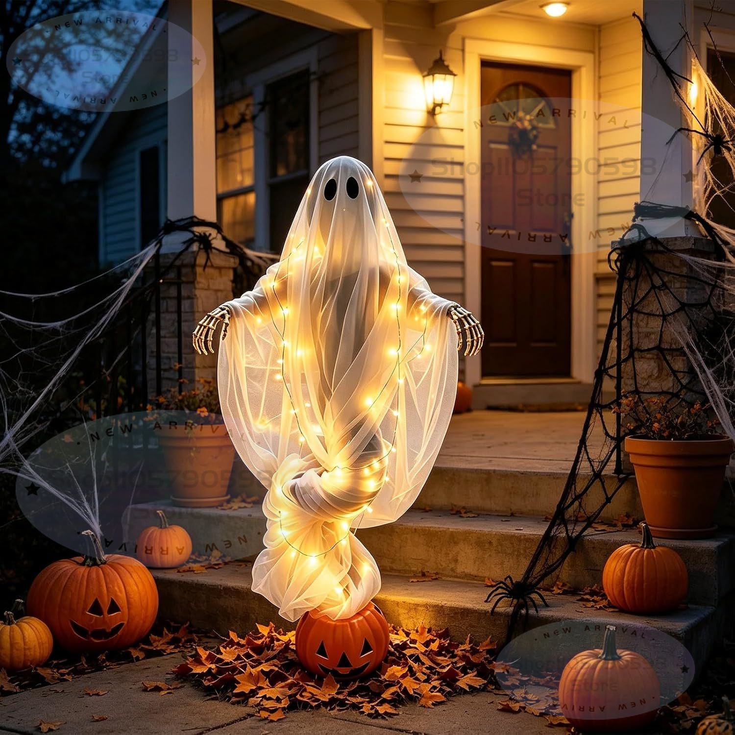 Luminária de Jardim LED de Hal - Halloween Pumpkin Decor Led avaliação e preço