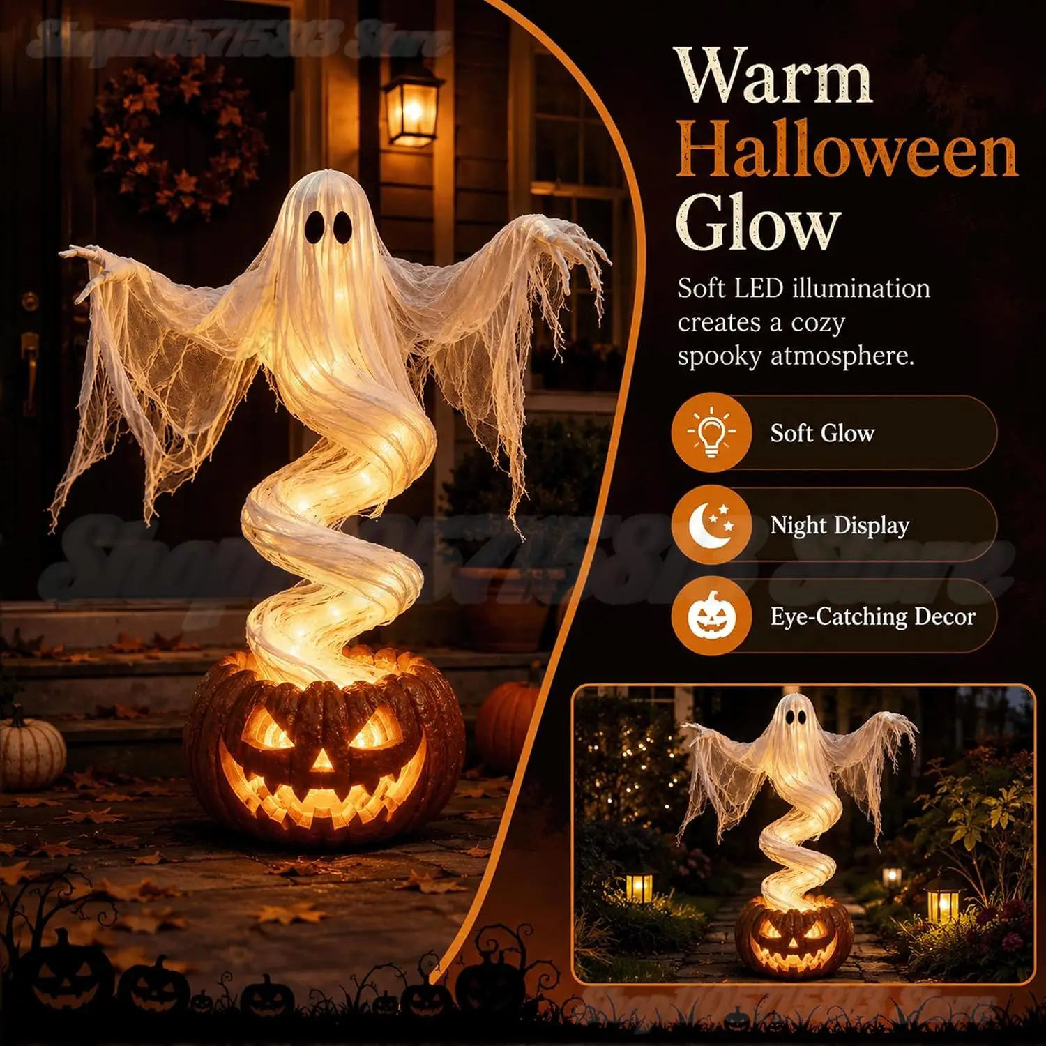 Luminária de Jardim LED de Hal - Halloween Pumpkin Decor Led avaliação e preço