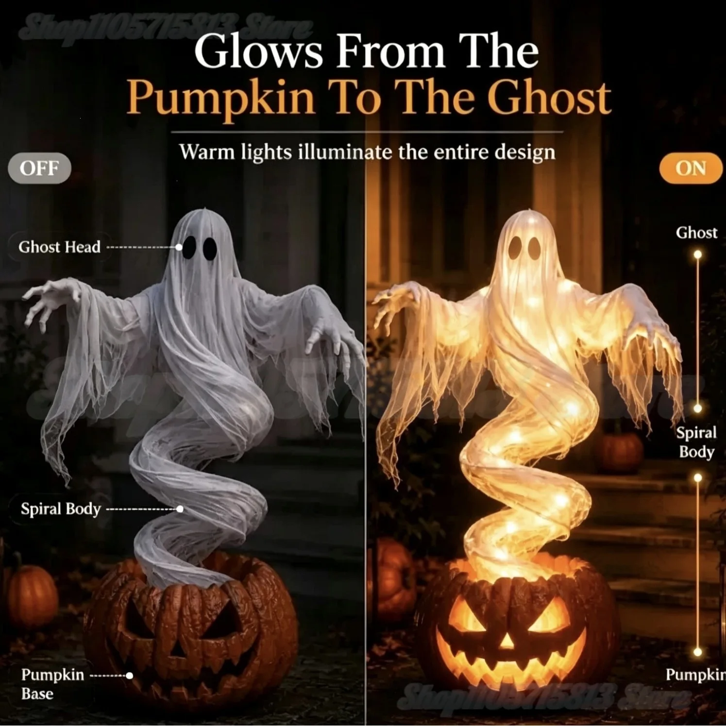 Luminária de Jardim LED de Hal - Halloween Pumpkin Decor Led avaliação e preço