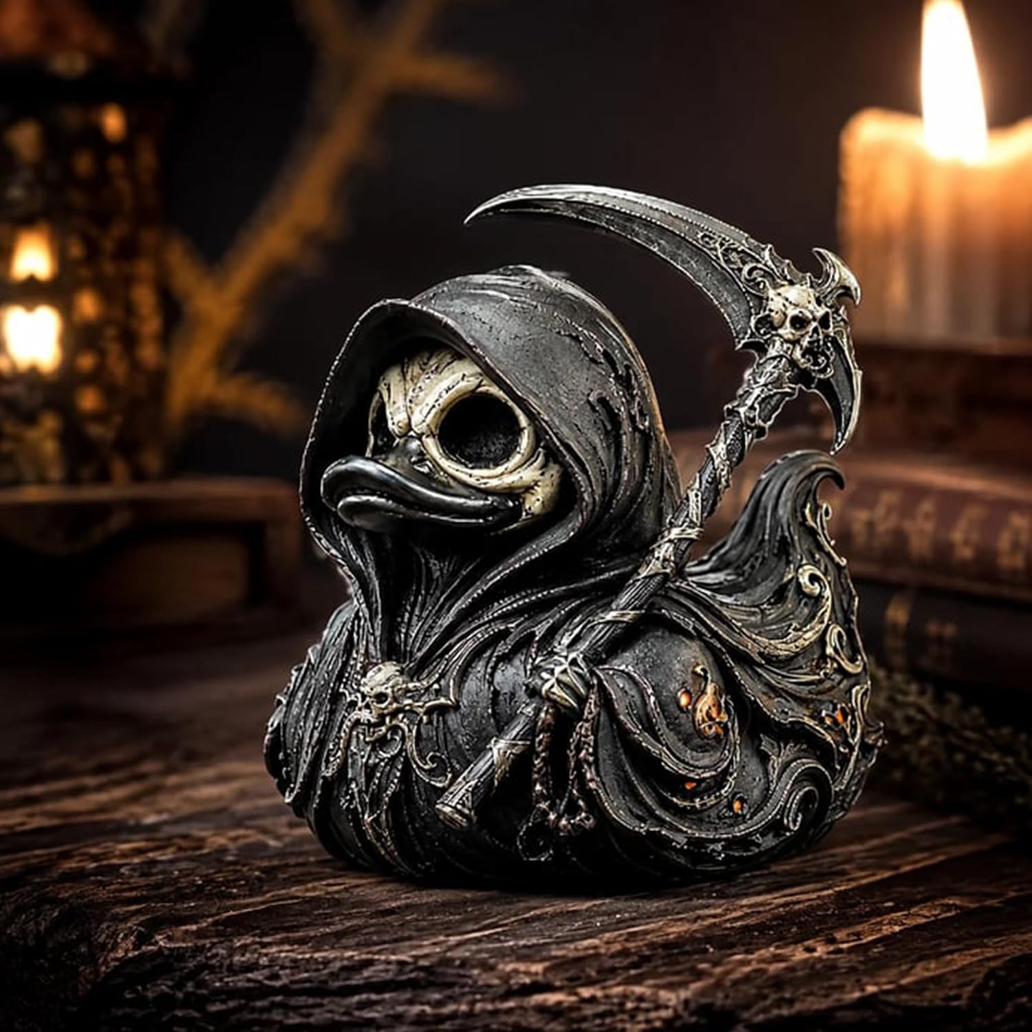 Pato Colecionável Gótico Ceifa - Halloween Skeleton Decoration avaliação e preço