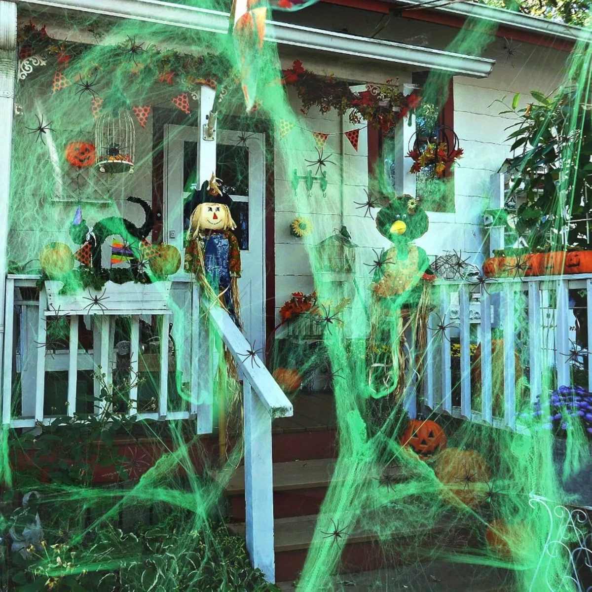 1-20PCS Decoração de Halloween - Spider Web Halloween Decoration avaliação e preço