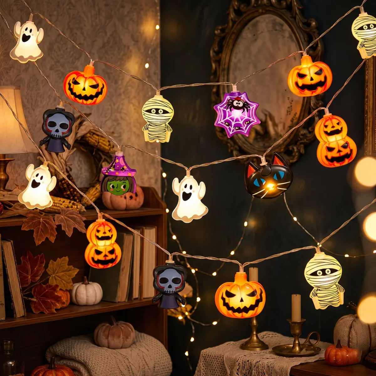 1,5 m de luzes de LED para Hal - Halloween Pumpkin Decor Led avaliação e preço
