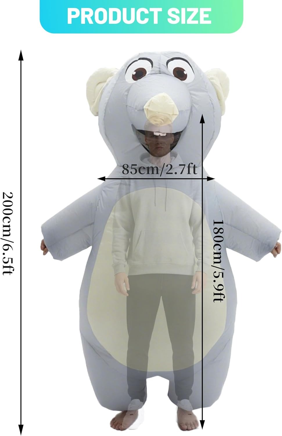 Fantasia de Rato Inflável para - Halloween Costume Adult avaliação e preço