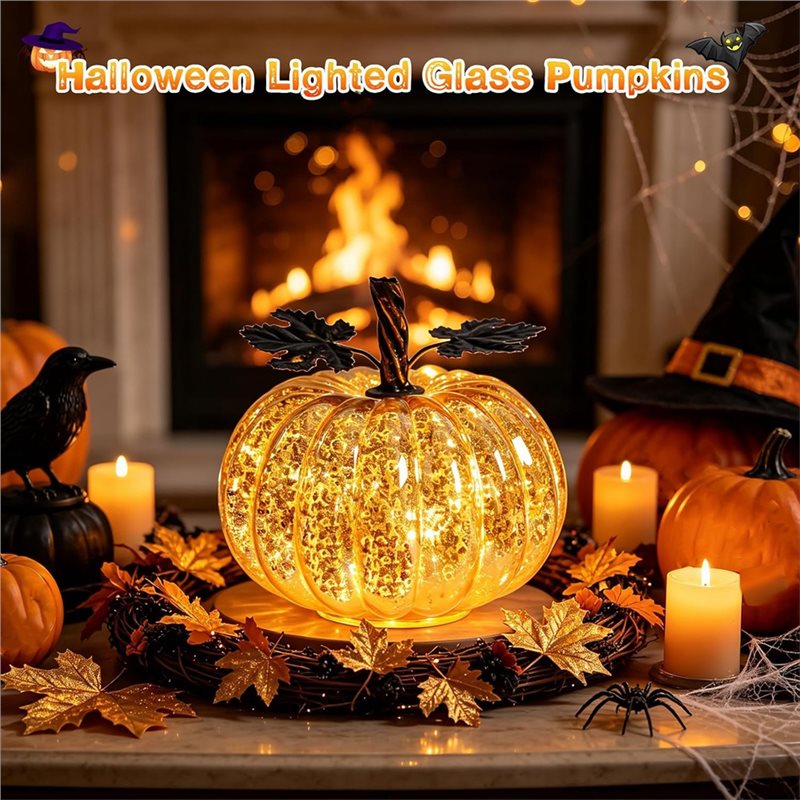 Lâmpada de Abóbora de Vidro AA - Halloween Pumpkin Decor Led avaliação e preço