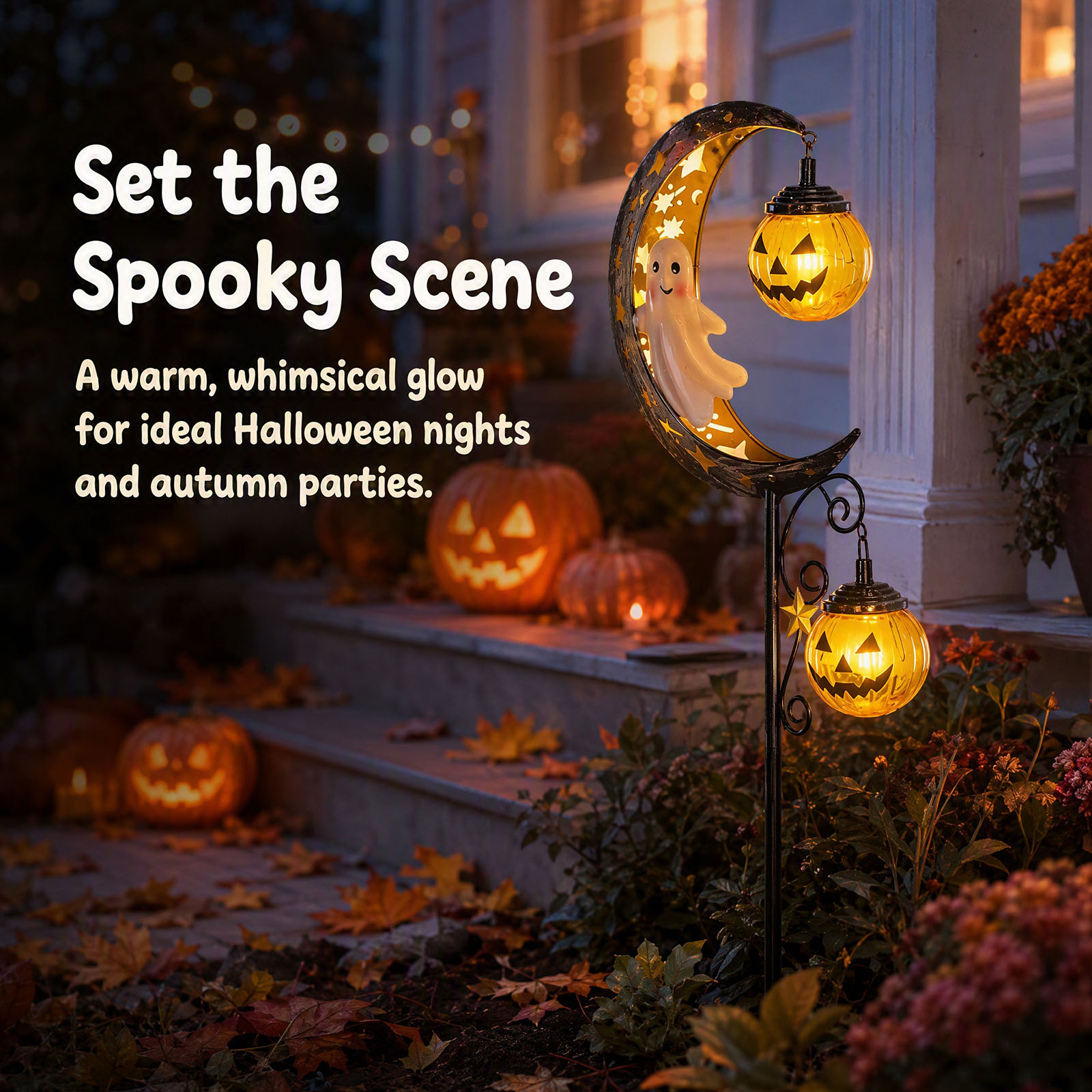 Luz Solar de Jardim para Hallo - Halloween Pumpkin Decor Led avaliação e preço