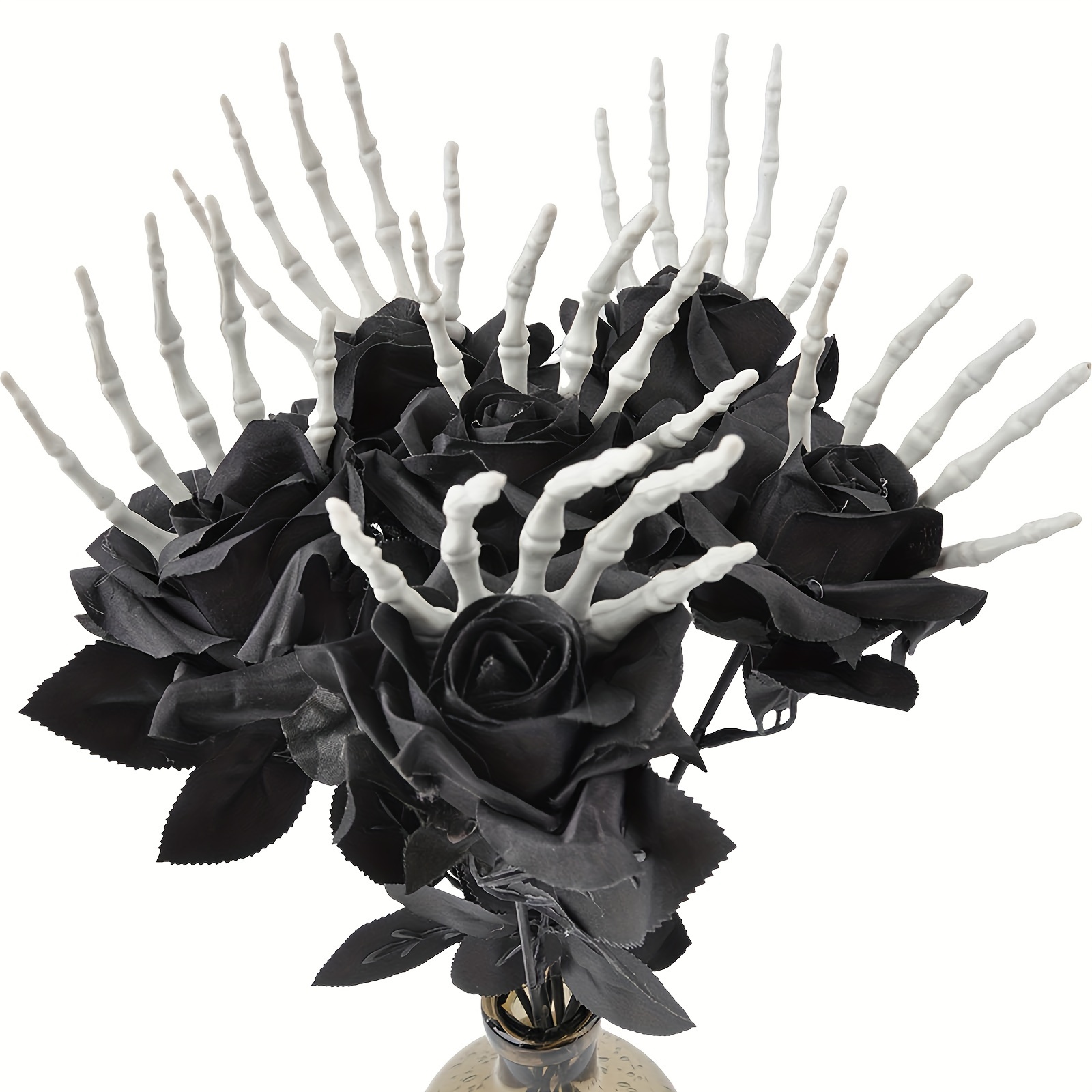 Plástico Preto Rosas Artificia - Halloween Skeleton Decoration avaliação e preço