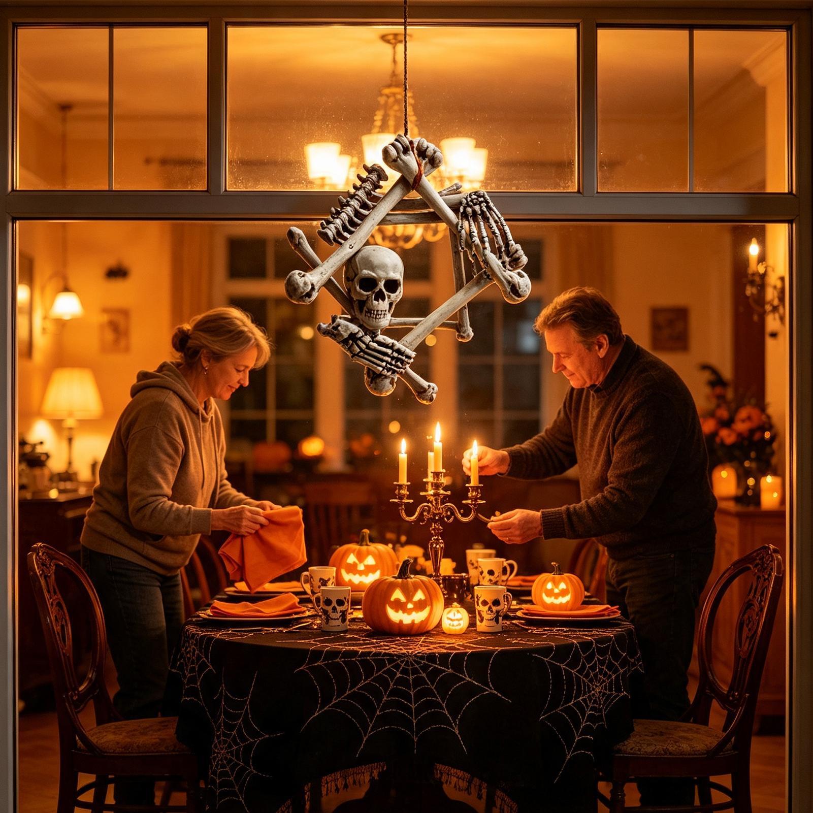 Guirlanda de Caveira Gótica de - Halloween Skeleton Decoration avaliação e preço